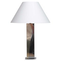 Large silver-gilt metal table lamp, 1980