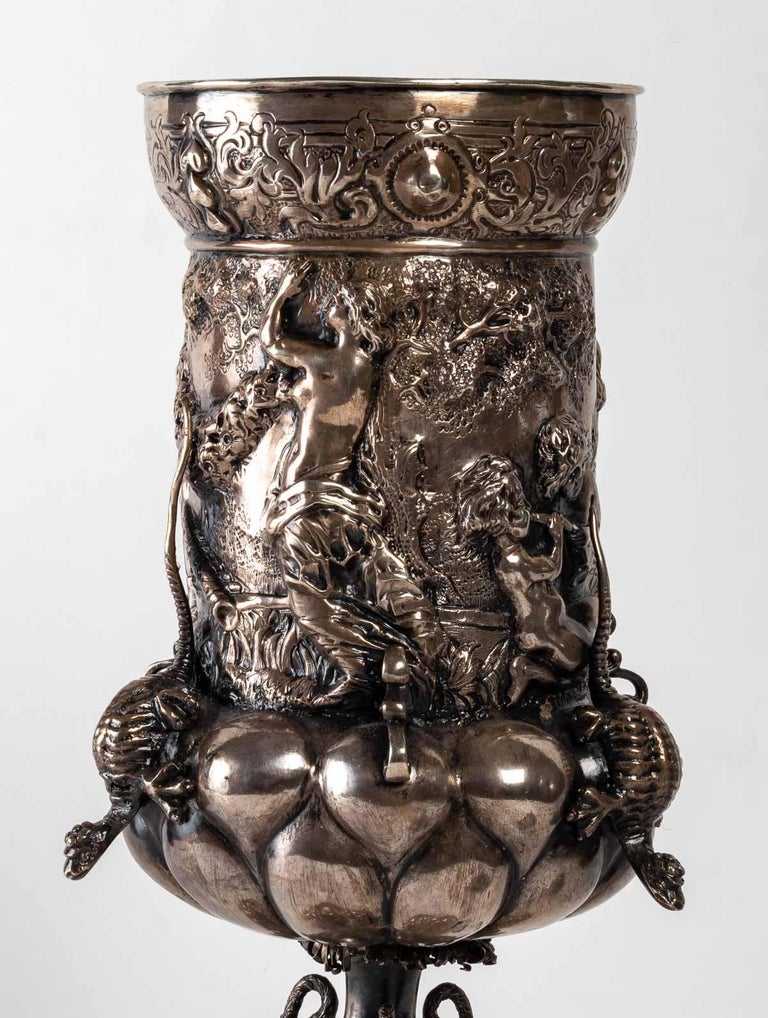 19th Century Large Silver Goblet, German Work For Sale