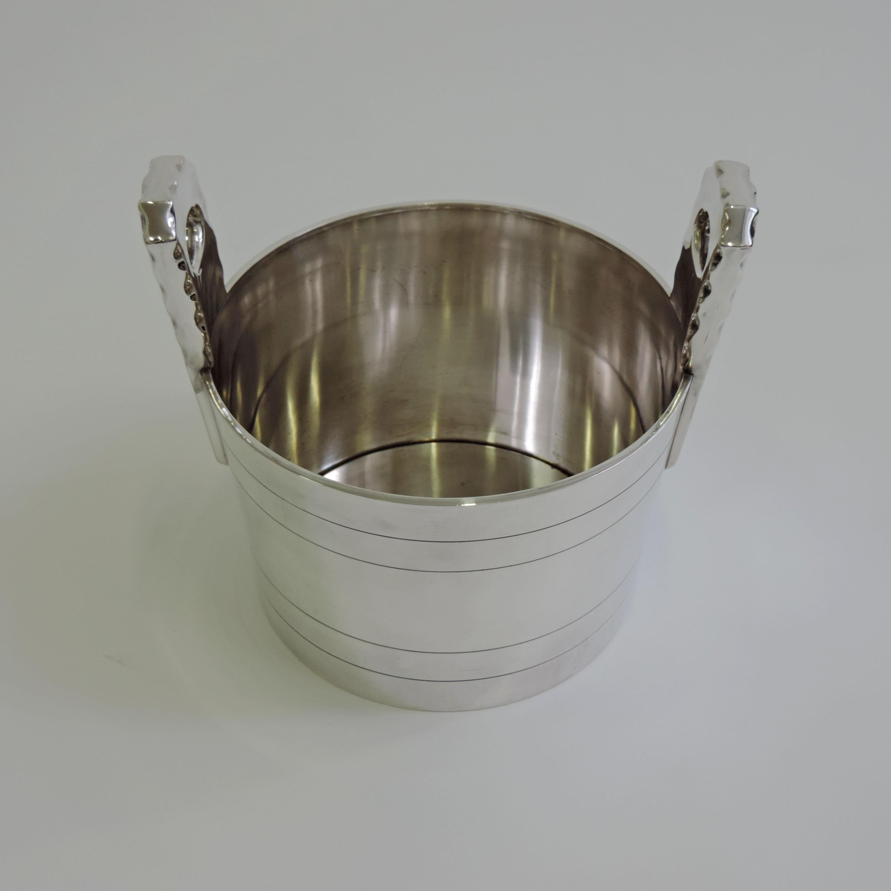 Large Silver Ice Bucket, Italy, 1940s In Good Condition For Sale In Milan, IT