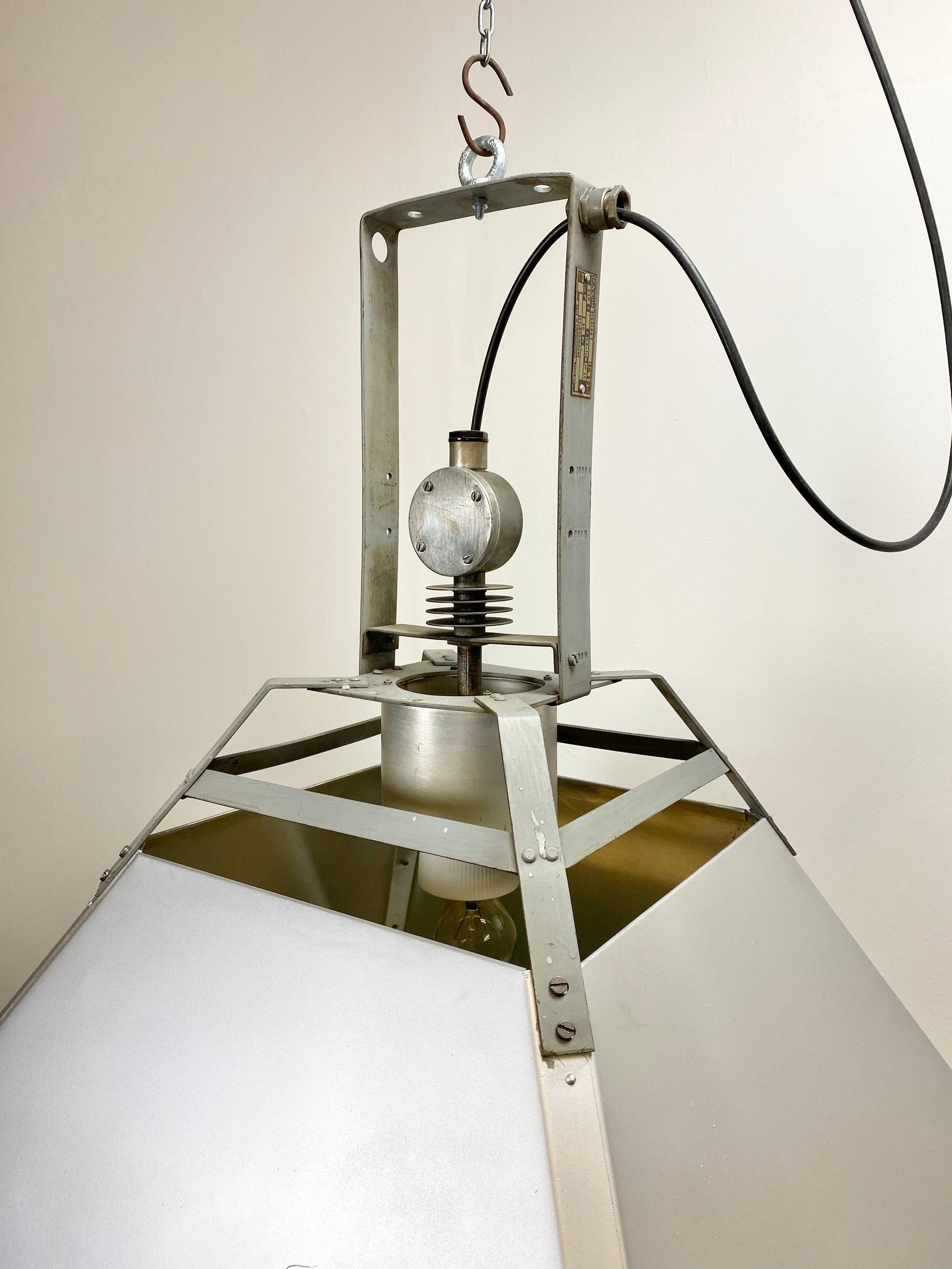 Large Silver Industrial Ceiling Lamp, 1970s For Sale 4