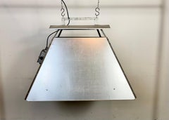 Grande lampe suspendue d'usine industrielle en argent de Elektrosvit, 1970