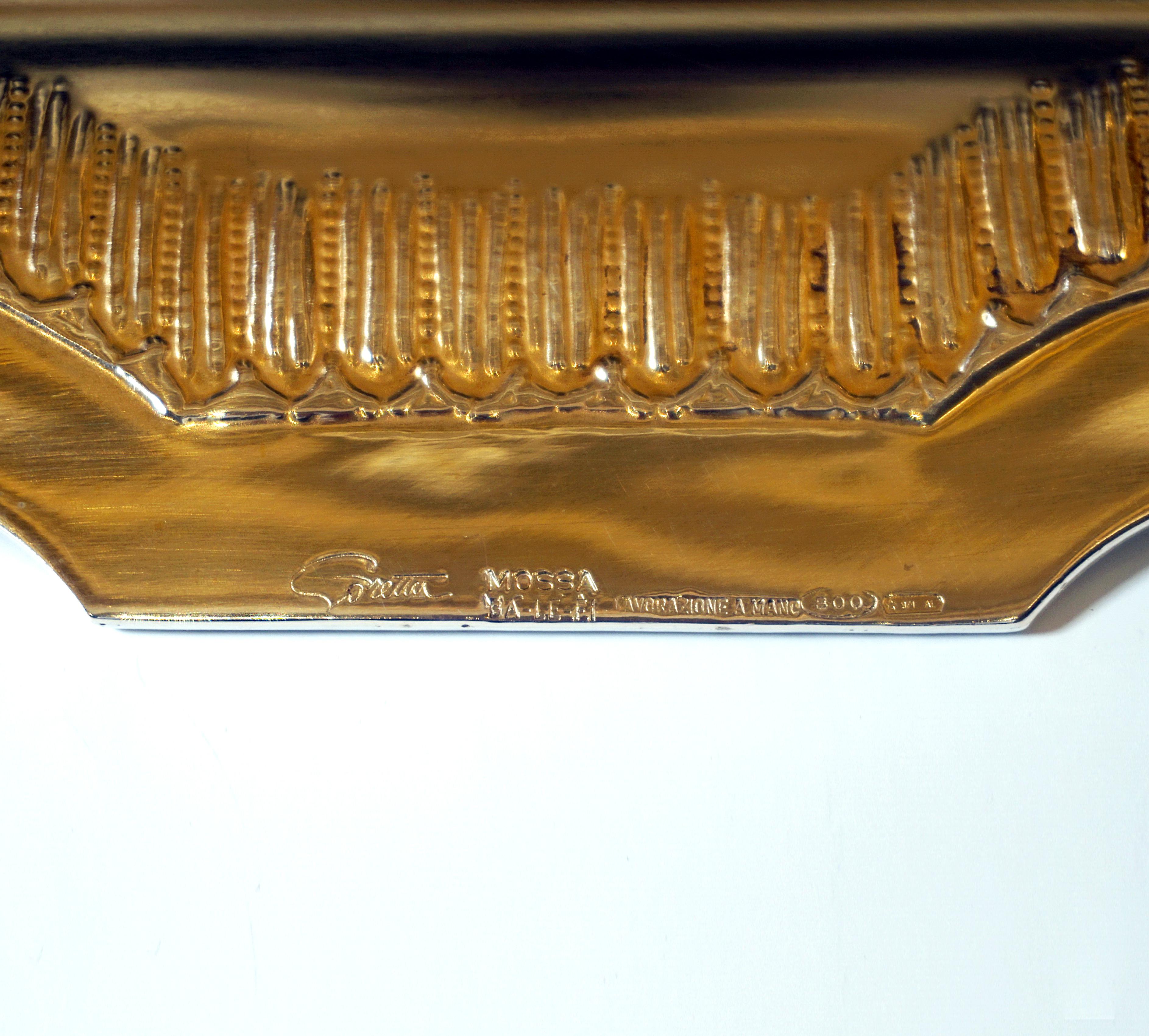 Late 20th Century Large Silver Jardinière With Glass Liner, Enrico Goretta For Mossa, Italy, c1970 For Sale