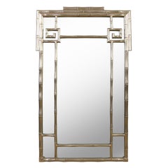 Large Silver Leaf Bamboo Mirror