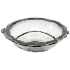 Grand bol en verre soufflé à feuilles d'argent Vetrofuso Di Daniela Poletti Studio