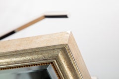 Large Silver Leaf Wall Mirror with Beaded Filet