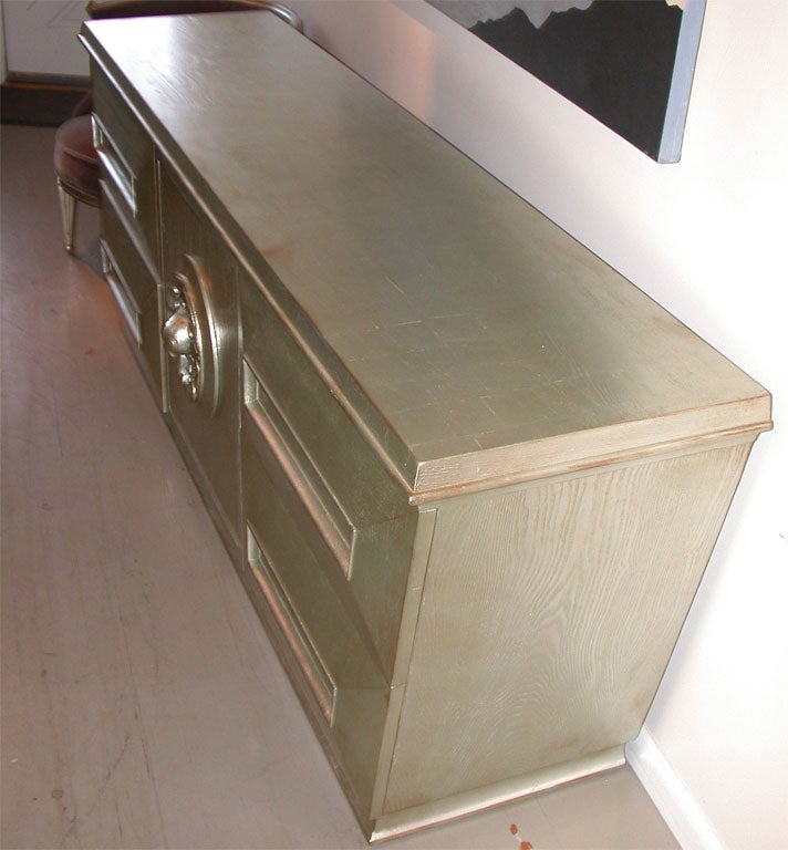 American Large Silver Leafed Cabinet by James Mont