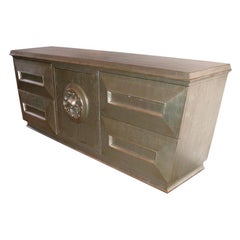 Large Silver Leafed Cabinet by James Mont