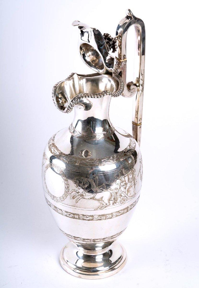 Large Silver Metal Ewer, Period: Empire For Sale 2