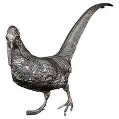 Large Silver Model of a Pheasant