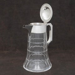 Large Silver Mounted Cut Glass Jug
