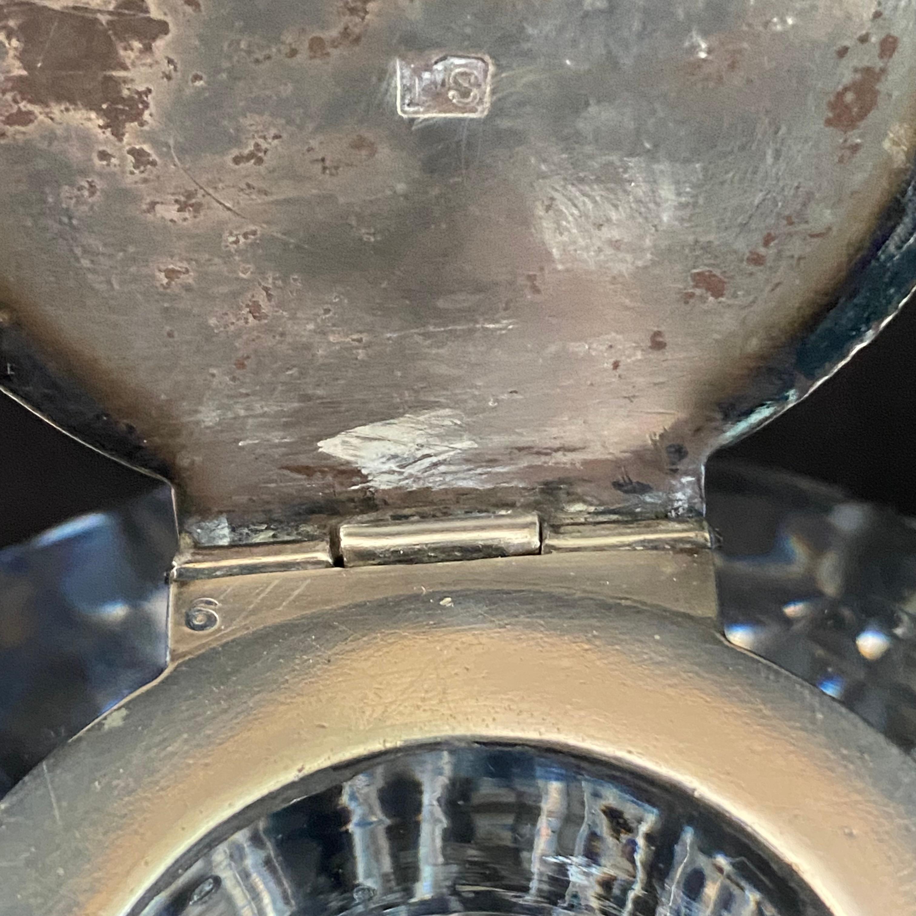 Argento 925 Grande calamaio in argento di Samuel Jacob per Morning Star Ship, Londra 1896. in vendita