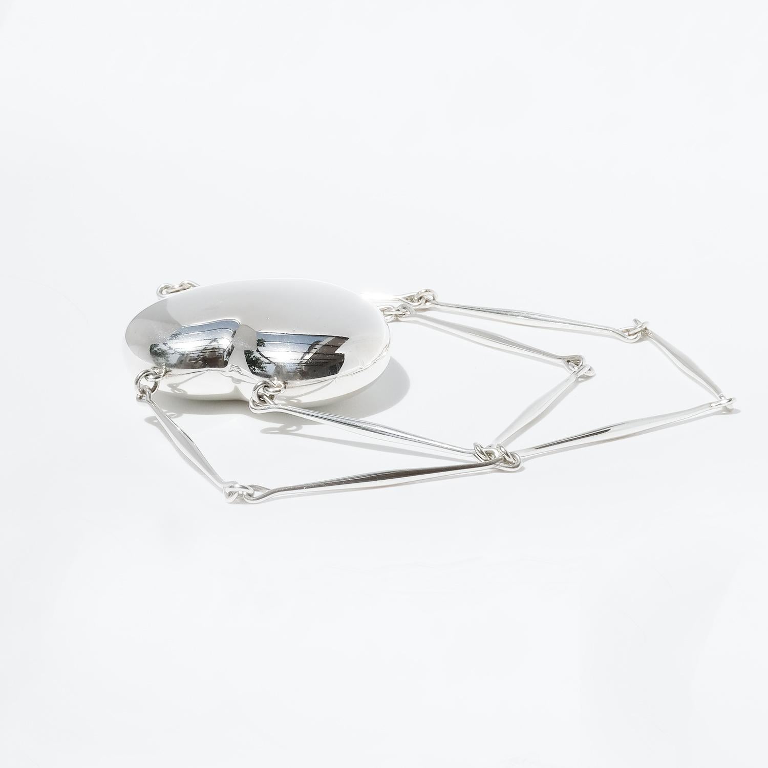 Large Silver Necklace Designed by Astrid Fog for Georg Jensen 4