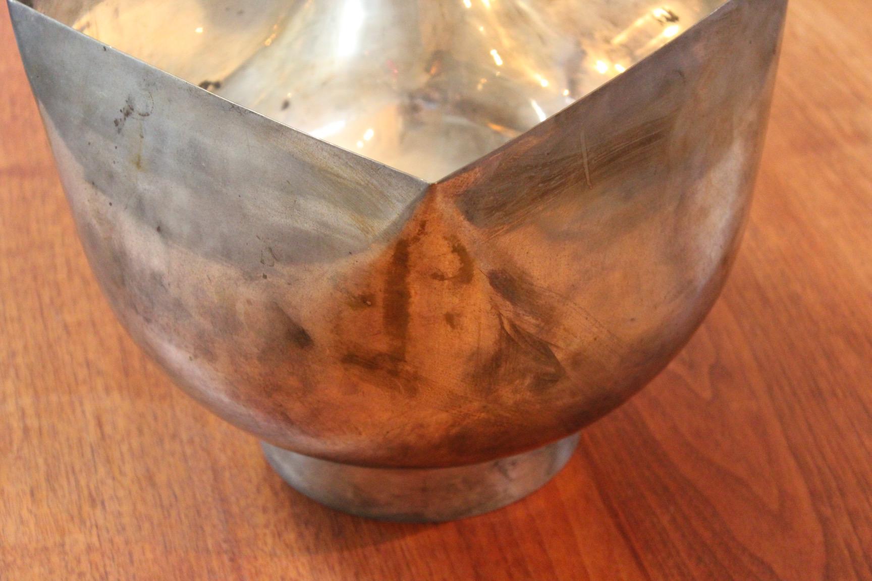 Large Silver Plate Bowl by Ward Bennett For Sale 2
