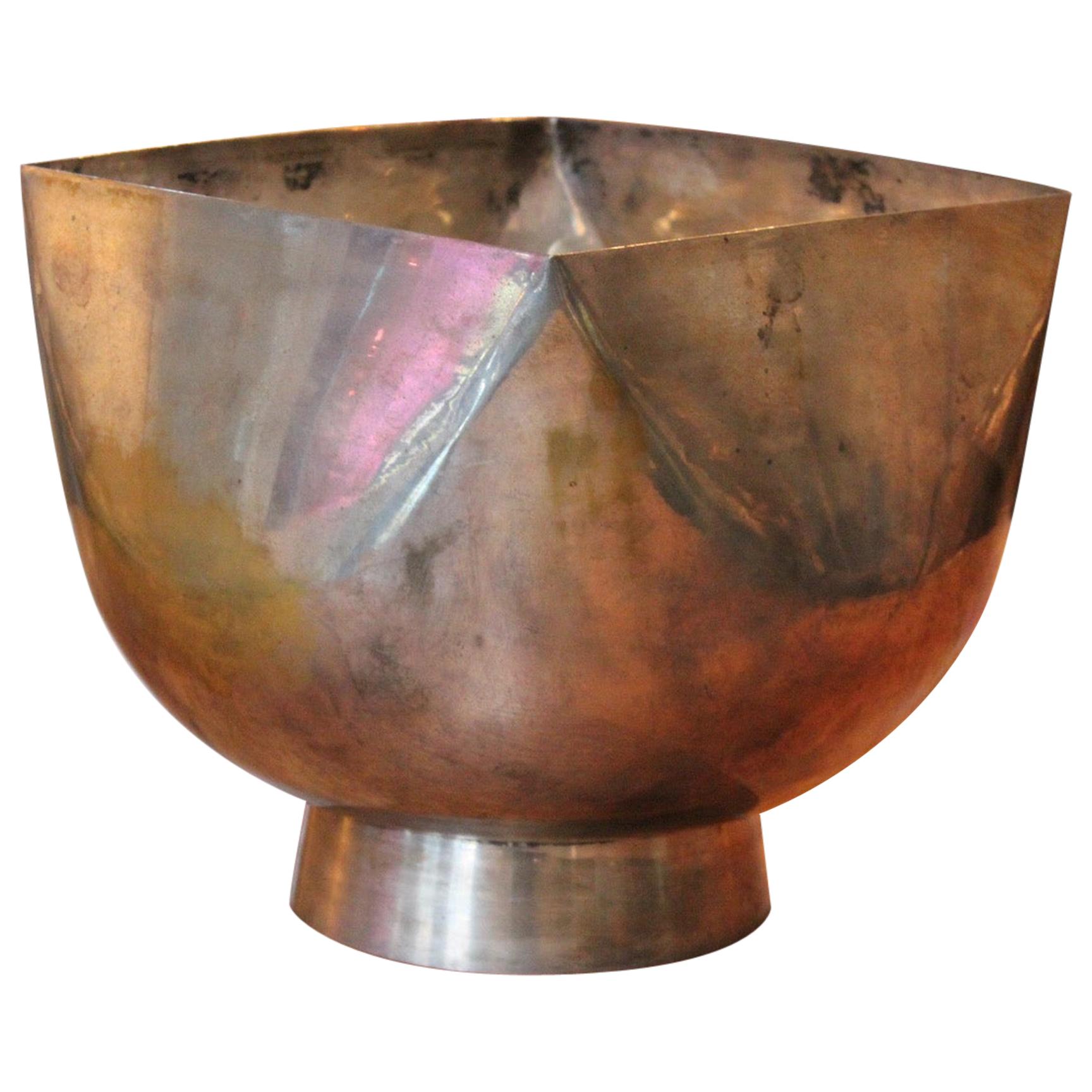 Large Silver Plate Bowl by Ward Bennett