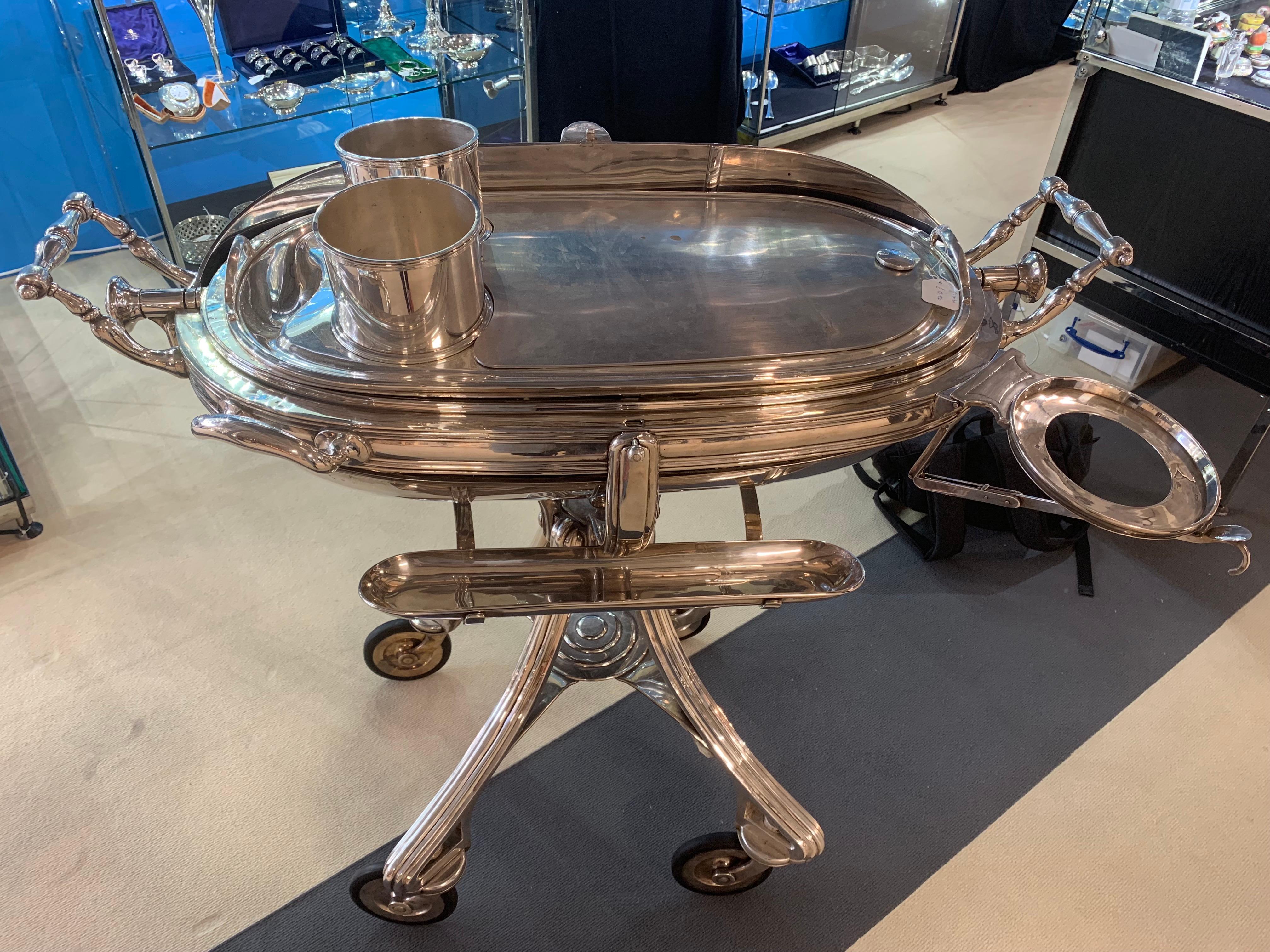Large Silver Plate Carving Trolley In Good Condition In London, London