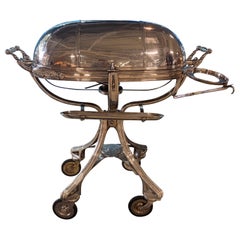 Large Silver Plate Carving Trolley