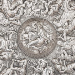 Large Silver Plate Charger of the 'Battle of the Amazons' by Elkington & Co