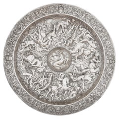 Large Silver Plate Charger of the 'Battle of the Amazons' by Elkington & Co