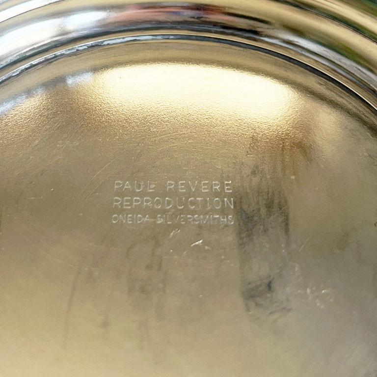 The Paul Revere Bowl is an important tribute to American history. And is named after the master silversmith that created it. Thought to be modeled after the Delft punch bowl, the piece is large and silver-plated. It stands upon a round footing and