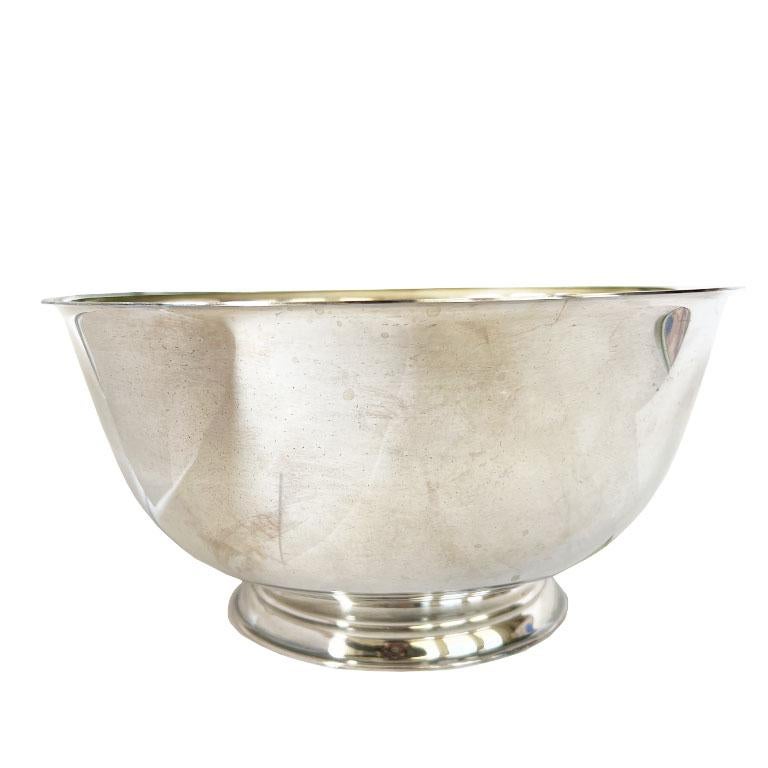 American Classical Large Silver Plate Serving Paul Revere Bowl by Oneida Silversmiths