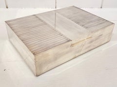 Large Silver Plated Art Deco Box Signed by Puiforcat