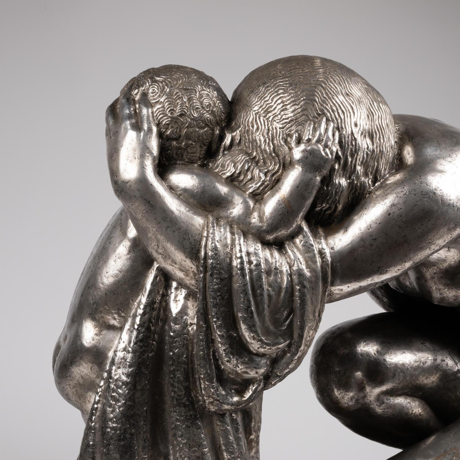 Gran escultura de bronce plateado de Pierre Traverse, hacia 1930, Art Decó. en venta 2