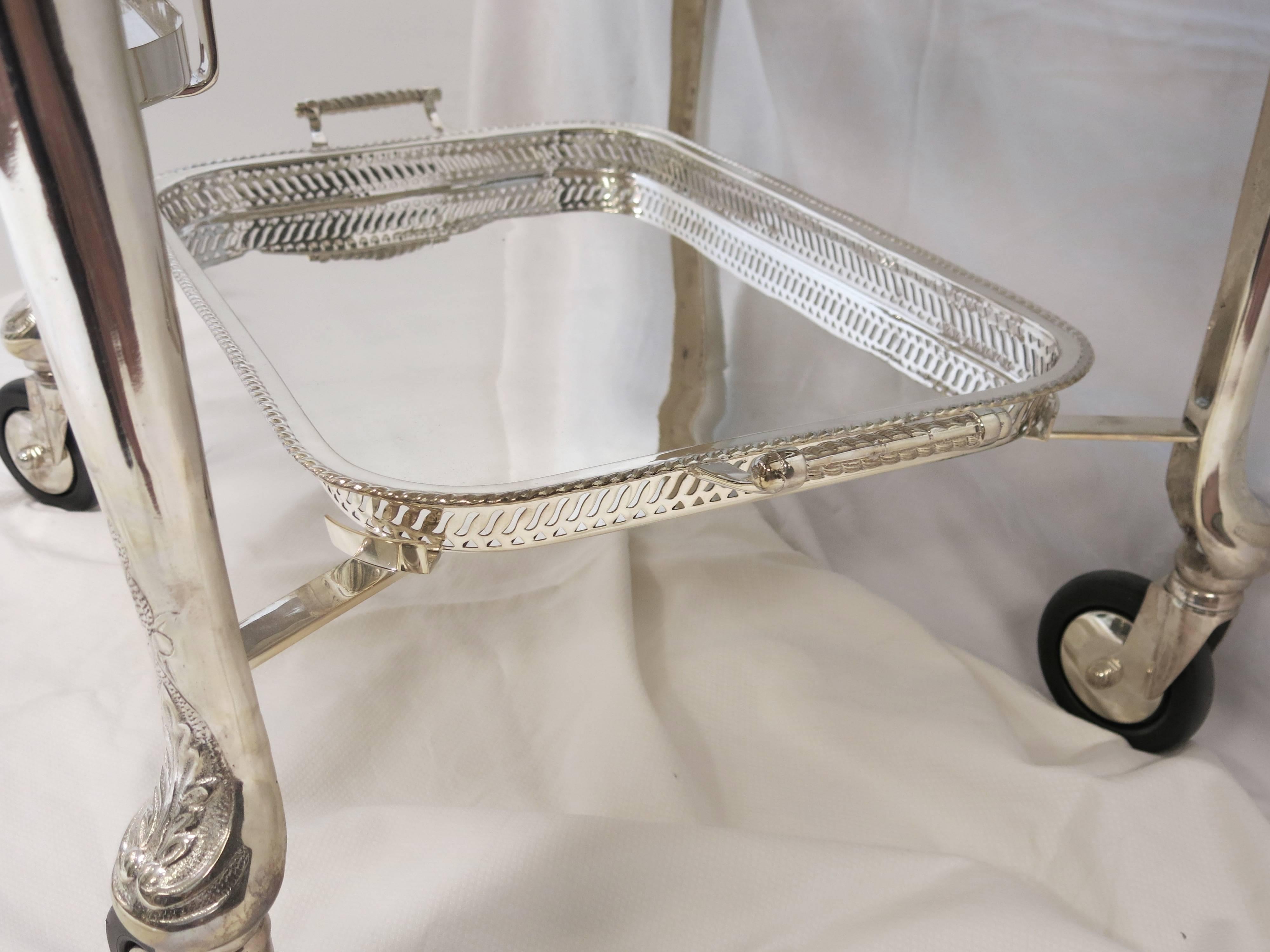 Large Silver Plated Carving Trolley 4