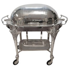 Large Silver Plated Carving Trolley