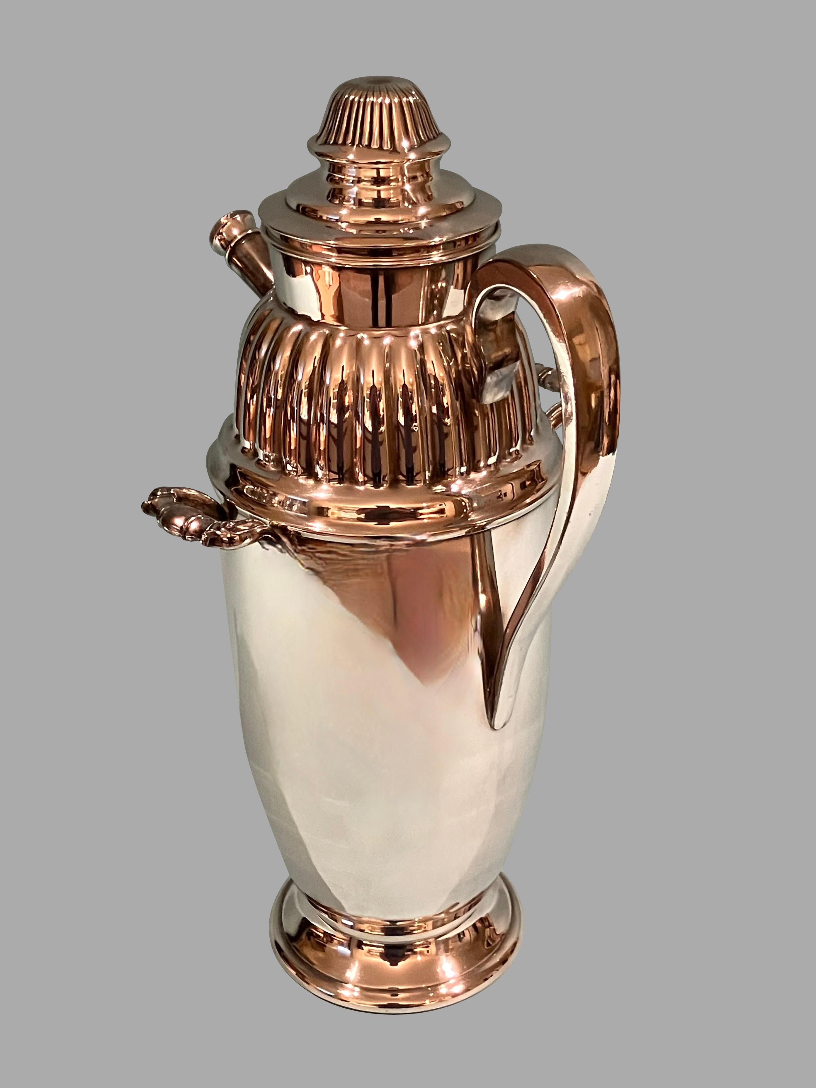 American Large Silver Plated Cocktail Shaker by Bernard Rice's Sons