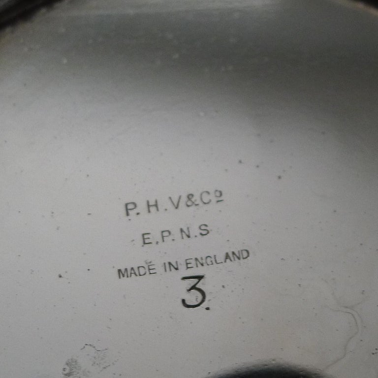 Large Silver Plated Cocktail Shaker with Engraved Recipes For Sale at