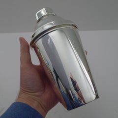Large Silver Plated Cocktail Shaker With Integral Lemon Squeezer