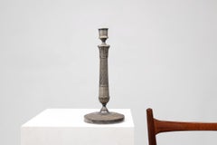 Large silver plated copper candlestick, France ca. 1900