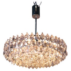 Vienna Bakalowits & Sons Large Chandelier Cristal & A Silver Plated