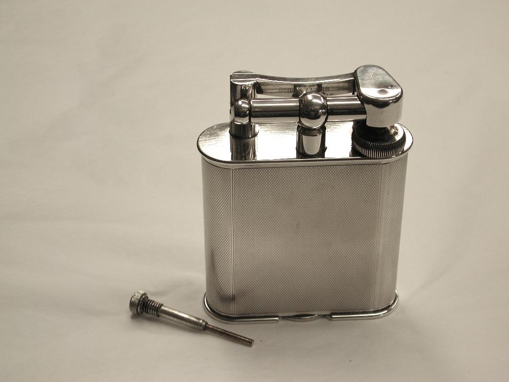Mid-20th Century Large Silver Plated Dunhill Table Lighter, circa 1930