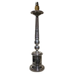 Large Silver Plated Lamp Base Louis XVI Style, Chrysalia Silversmit in Paris