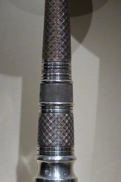 Large Silver Plated Lamp Base Louis XVI Style, Chrysalia Silversmit in Paris