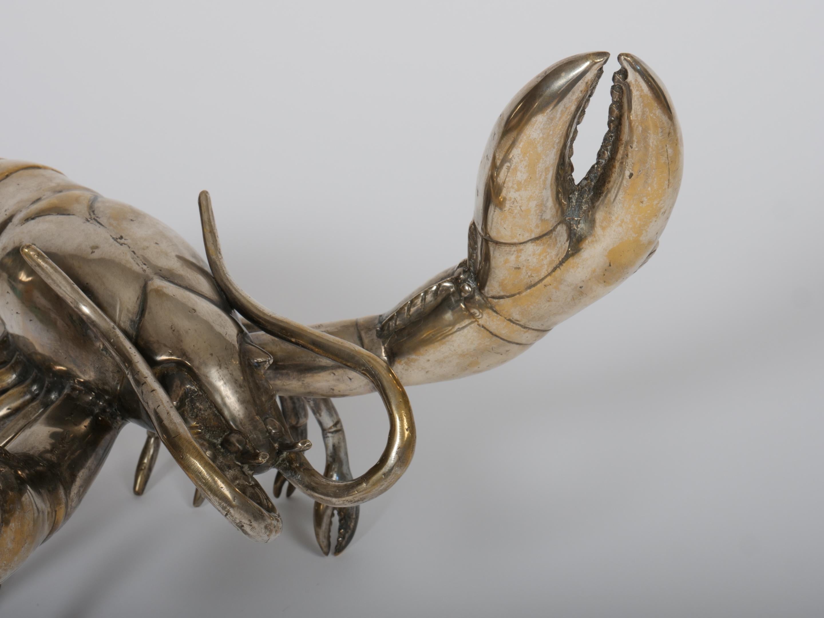 Large Silver plated lobster sculpture 4