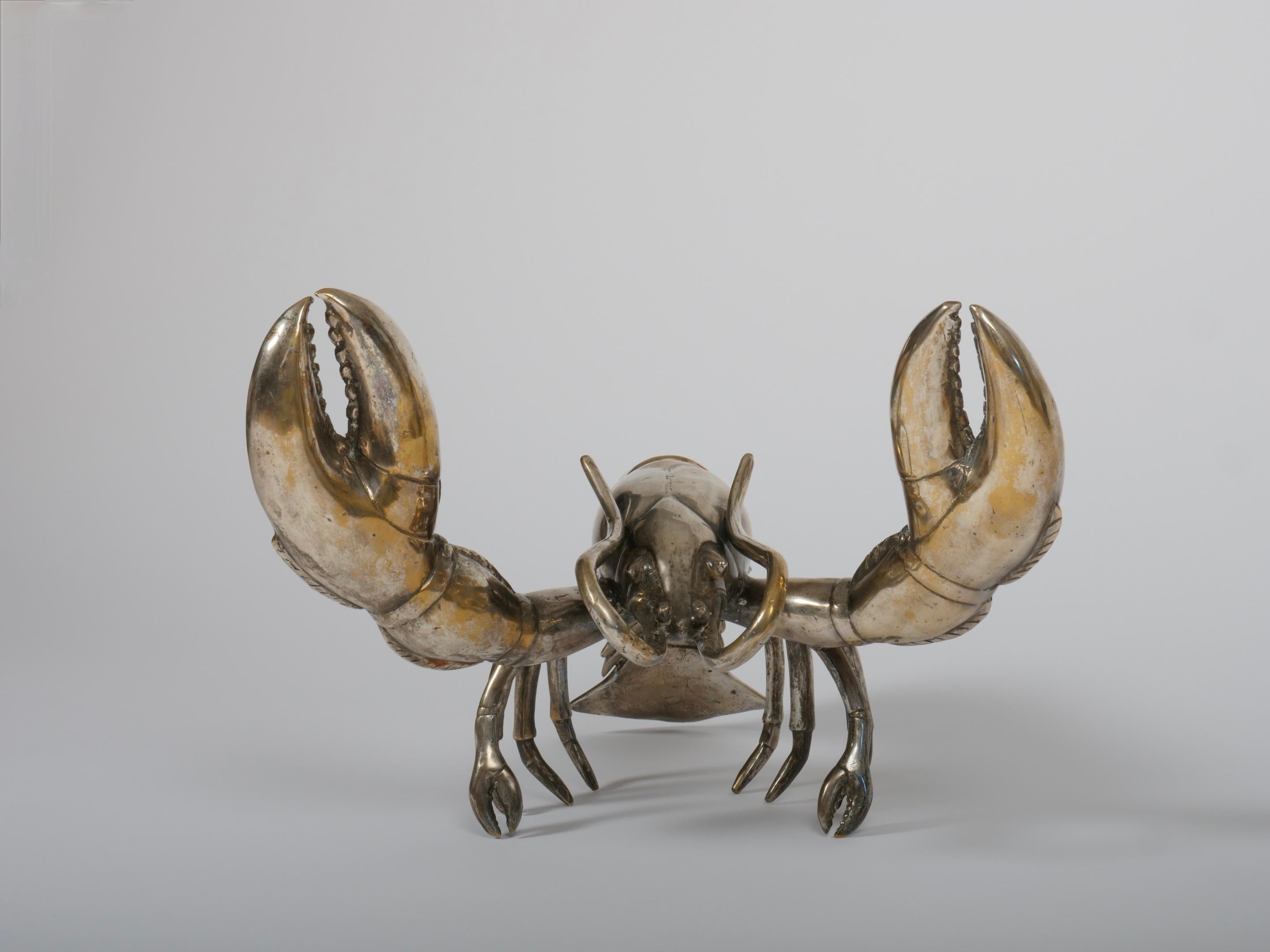 Mid-Century Modern Large Silver plated lobster sculpture