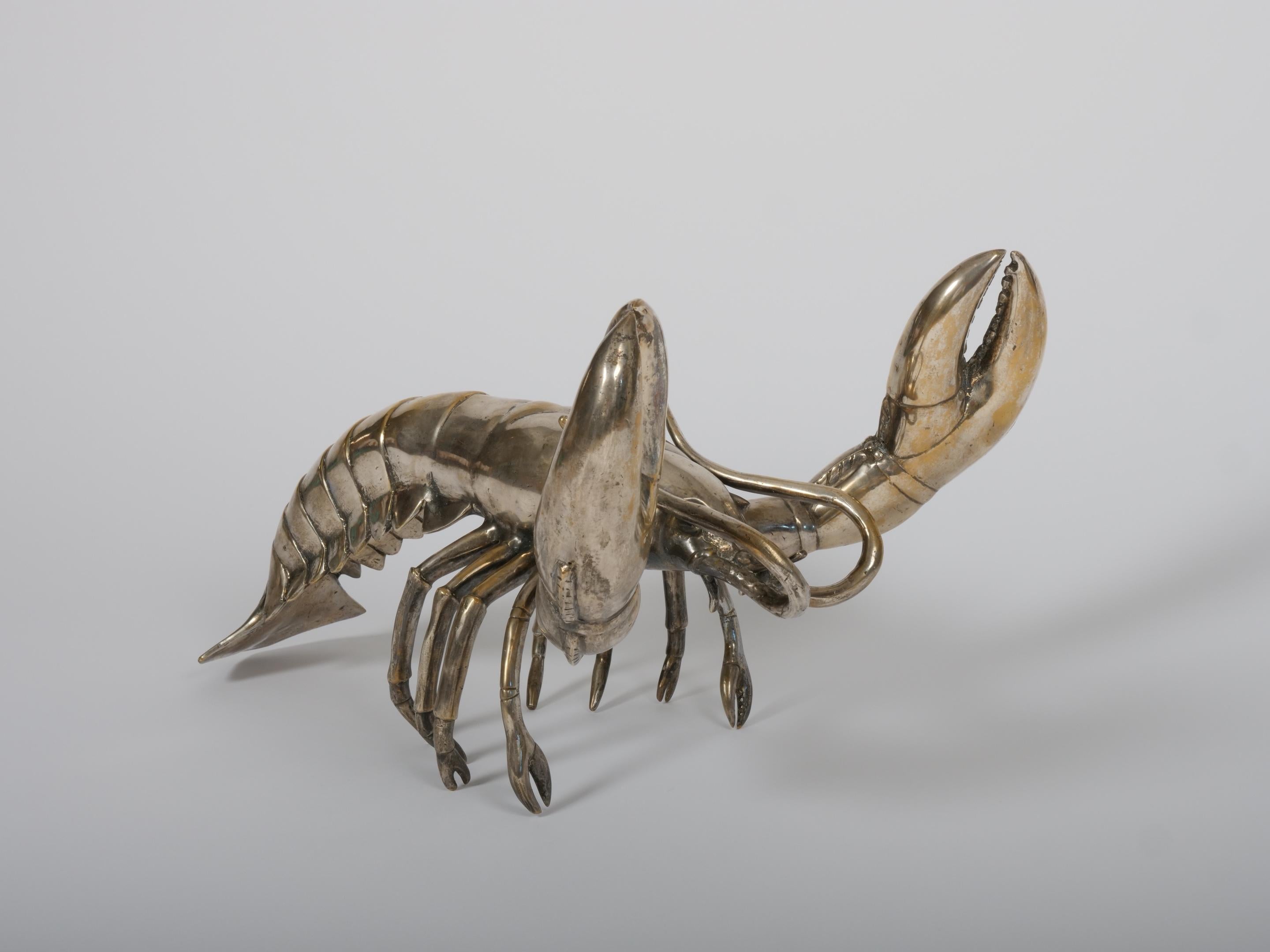 Italian Large Silver plated lobster sculpture
