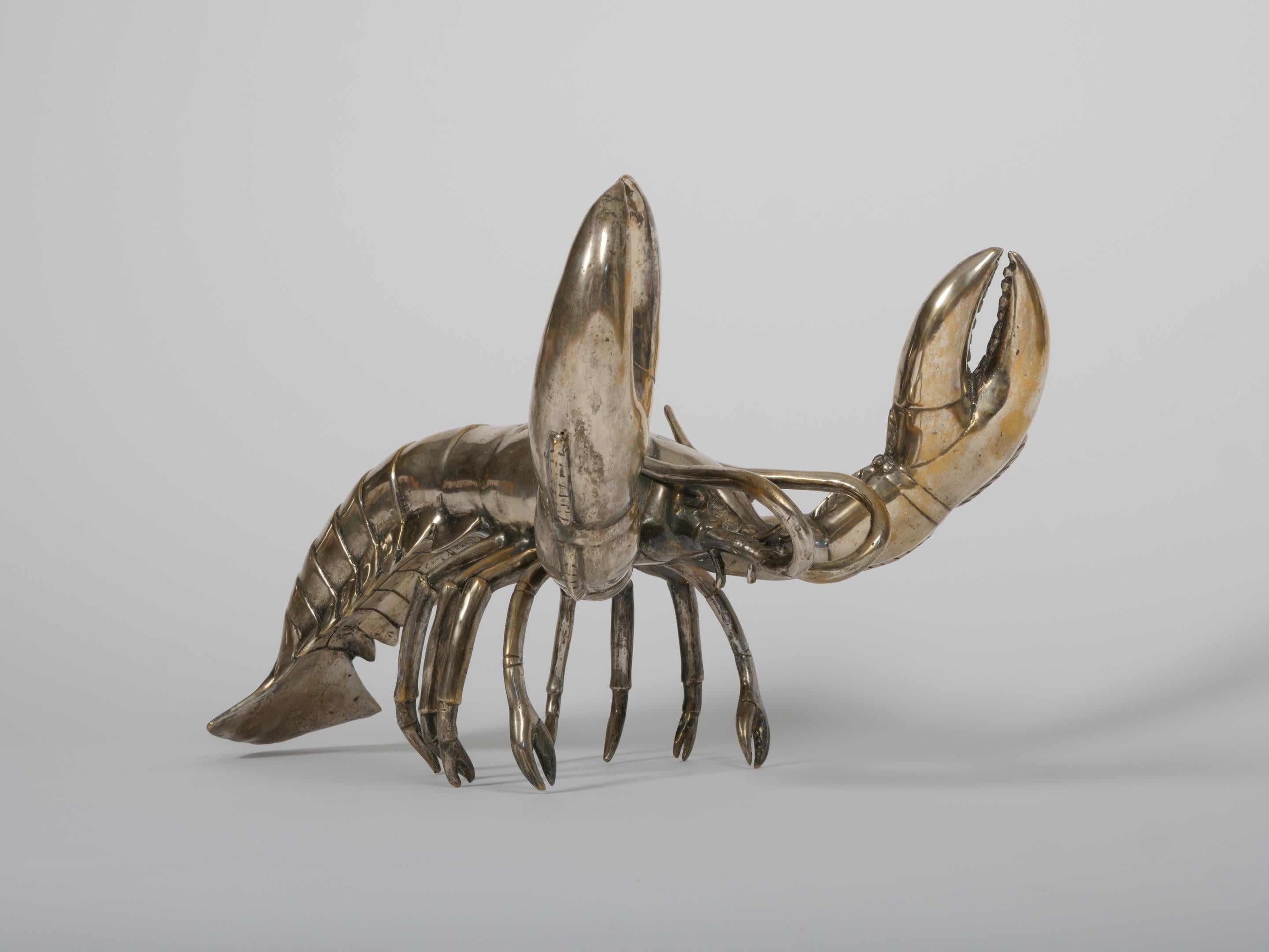 Plated Large Silver plated lobster sculpture