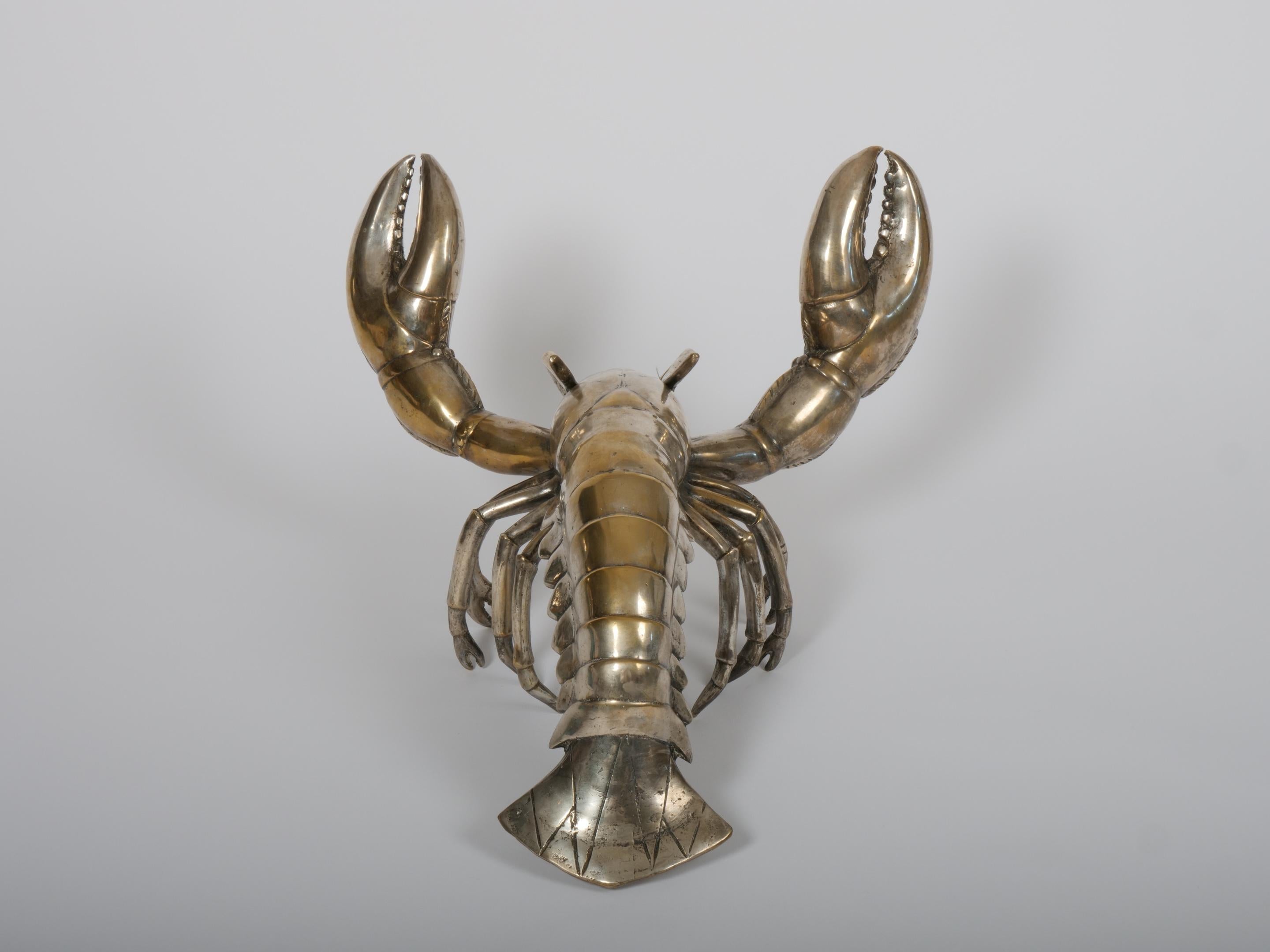Late 20th Century Large Silver plated lobster sculpture