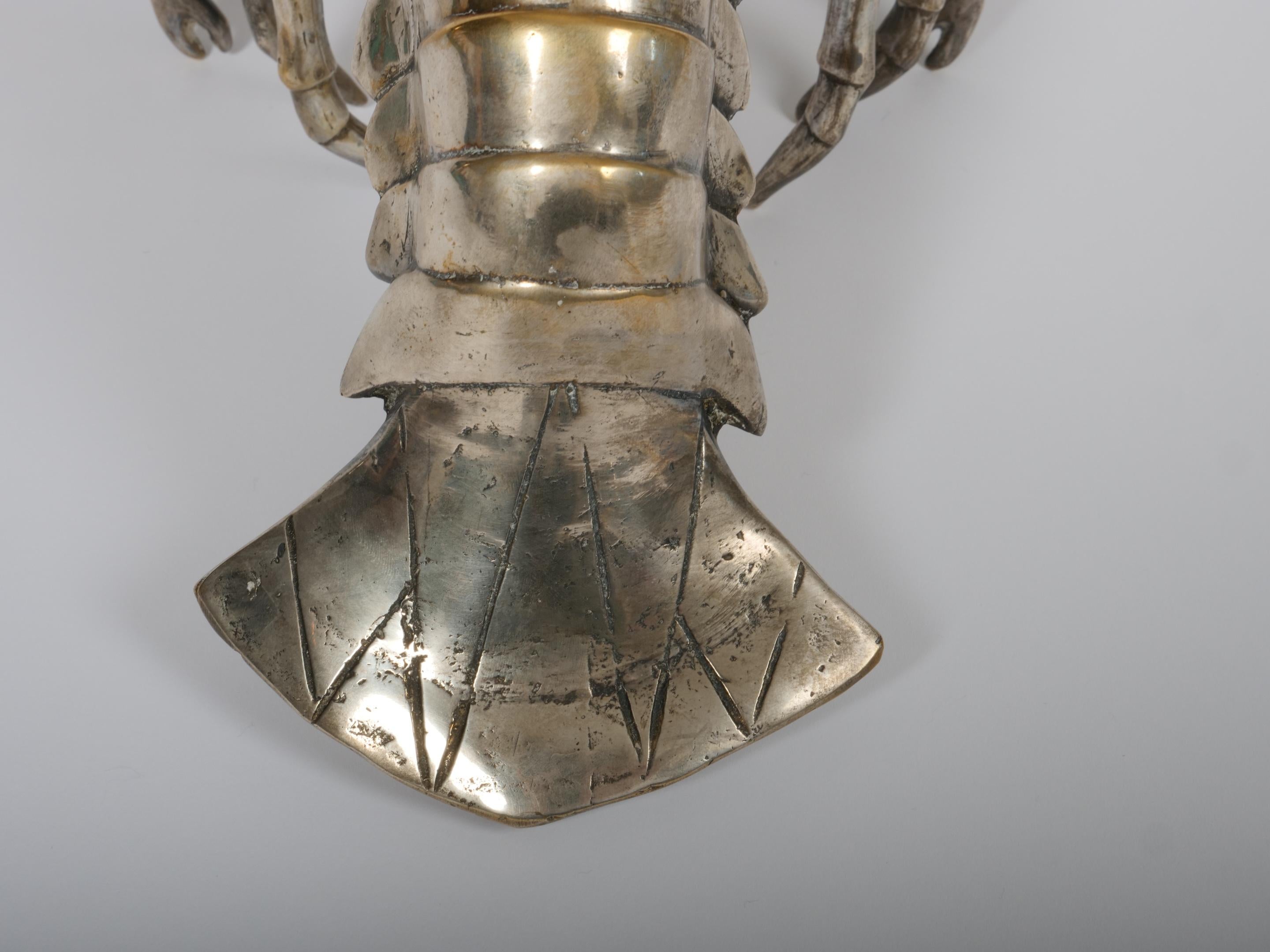 Large Silver plated lobster sculpture 1