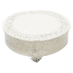 Large Silver Plated Round Footed Serving Plateau / Dessert Stand