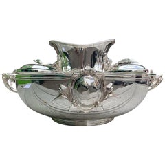 Large Silver Plated Russian Caviar Set, 20th Century