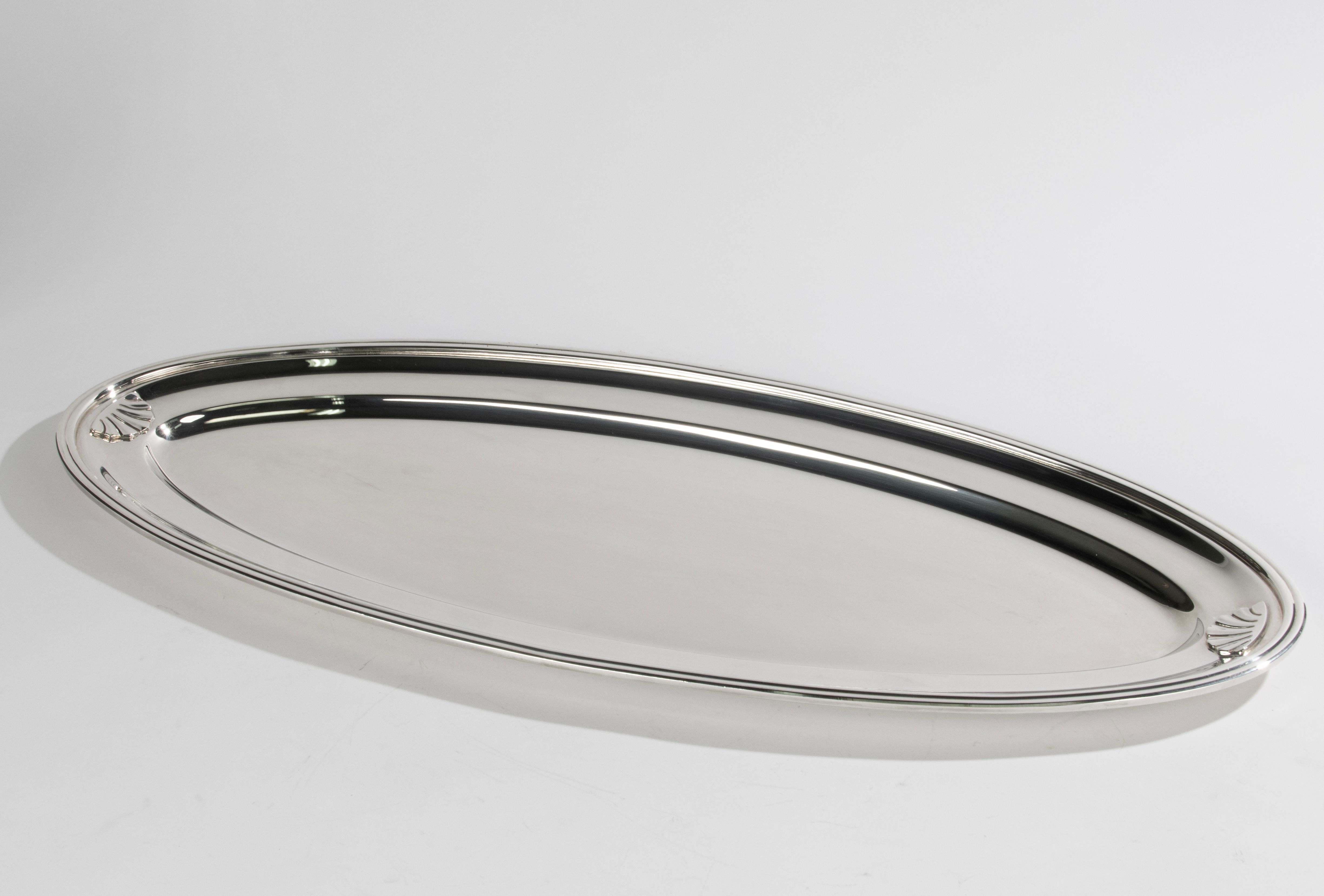 A beautiful large silver-plated tray, from the French brand Christofle.
The tray is in incredibly beautiful condition, it looks as if it has hardly been used. Beautiful color and shine.
This is a large size: 70 x 30 cm / 27,56 x 11,81 inches.
Free