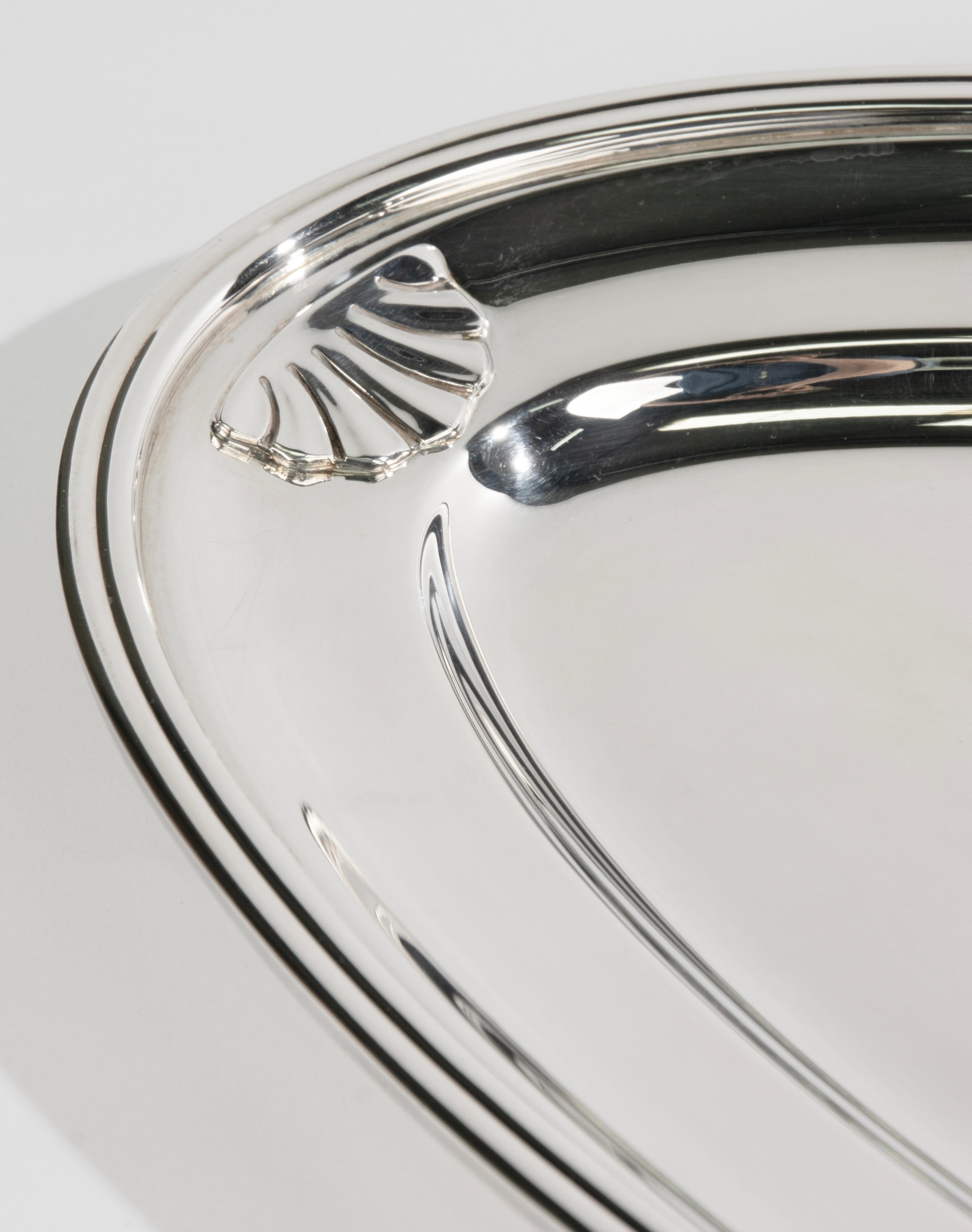 Bandeja grande para servir bañada en plata - Christofle Belle Époque en venta