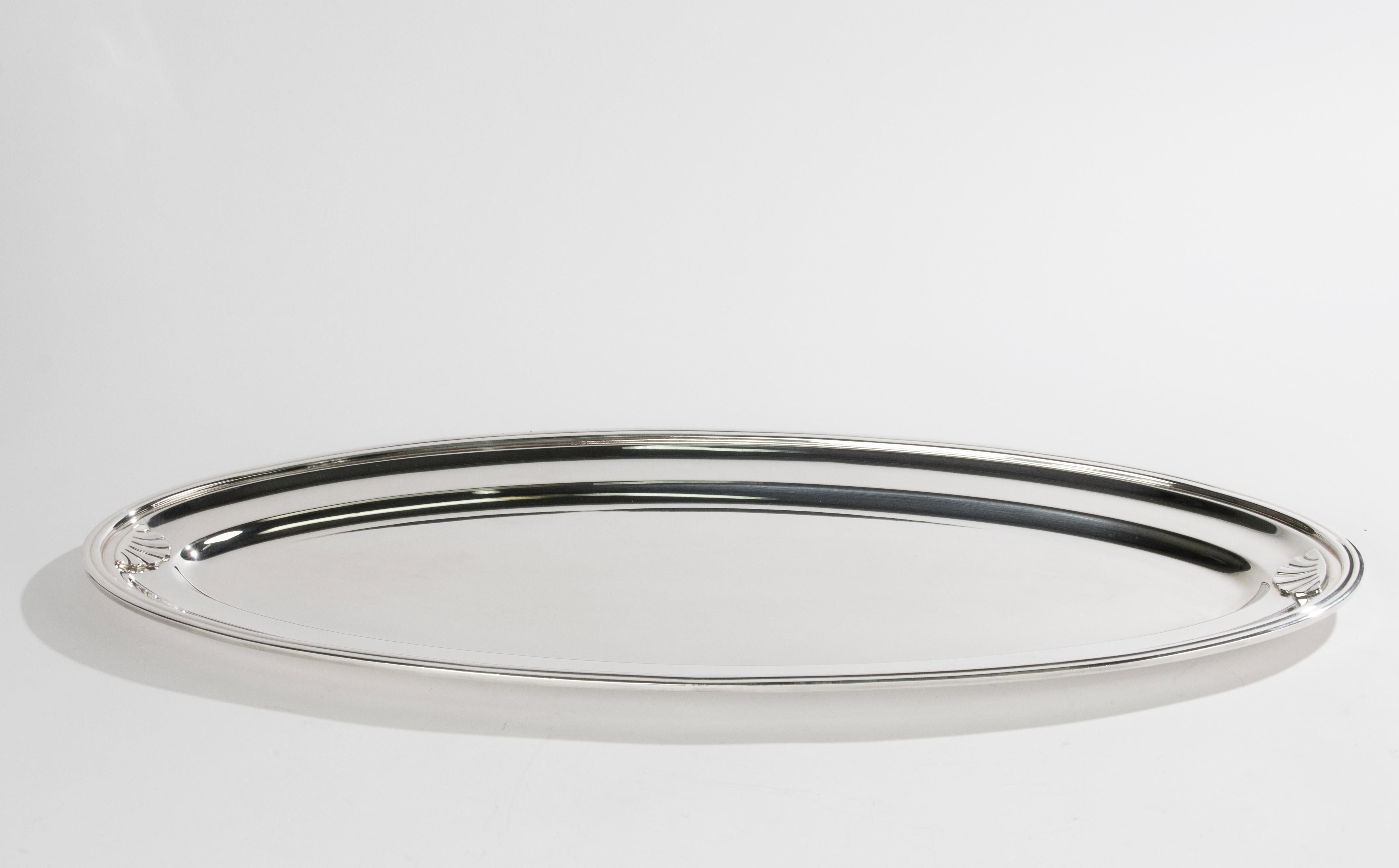 Bandeja grande para servir bañada en plata - Christofle Francés en venta