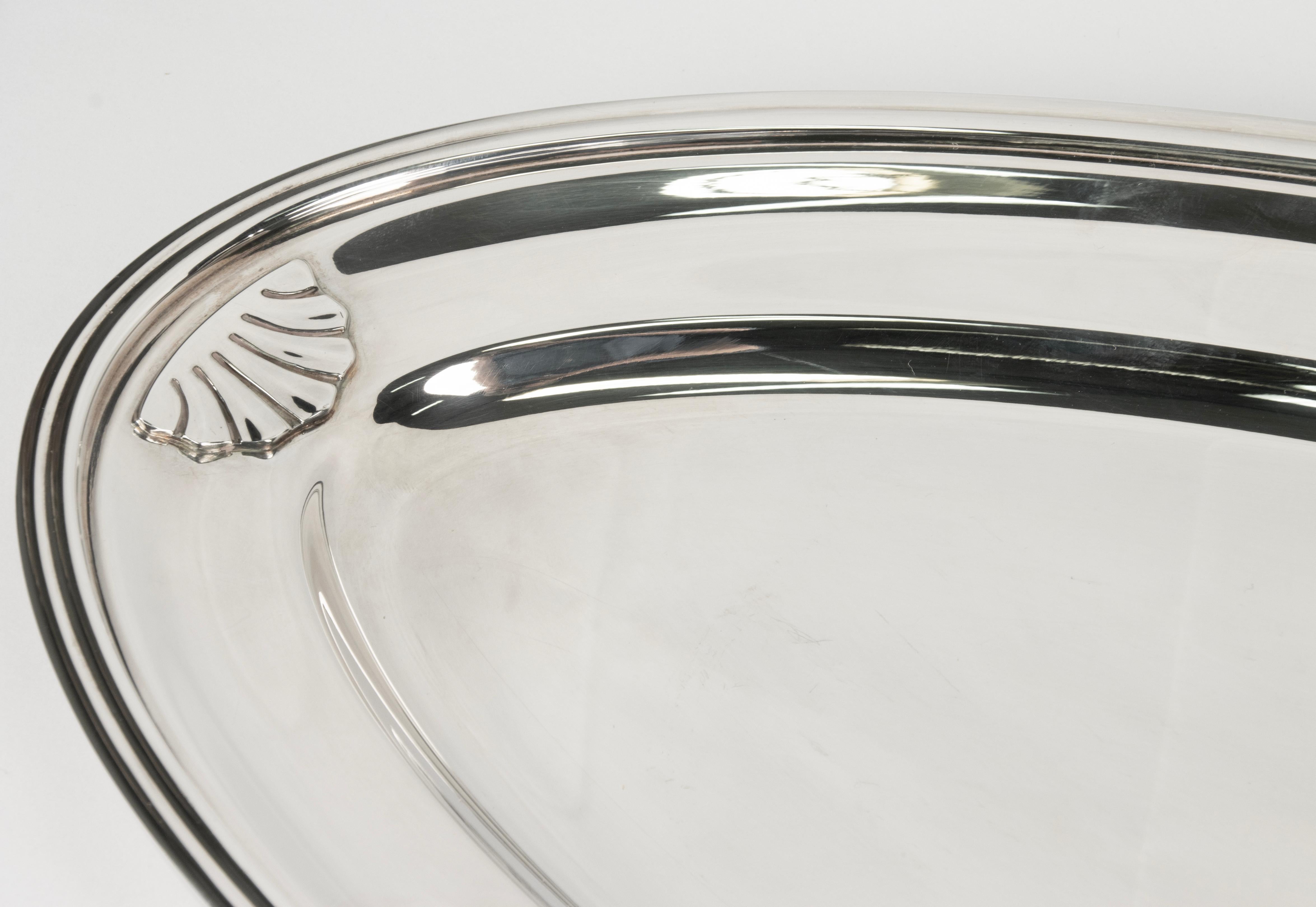 Bandeja grande para servir bañada en plata - Christofle Chapado en plata en venta