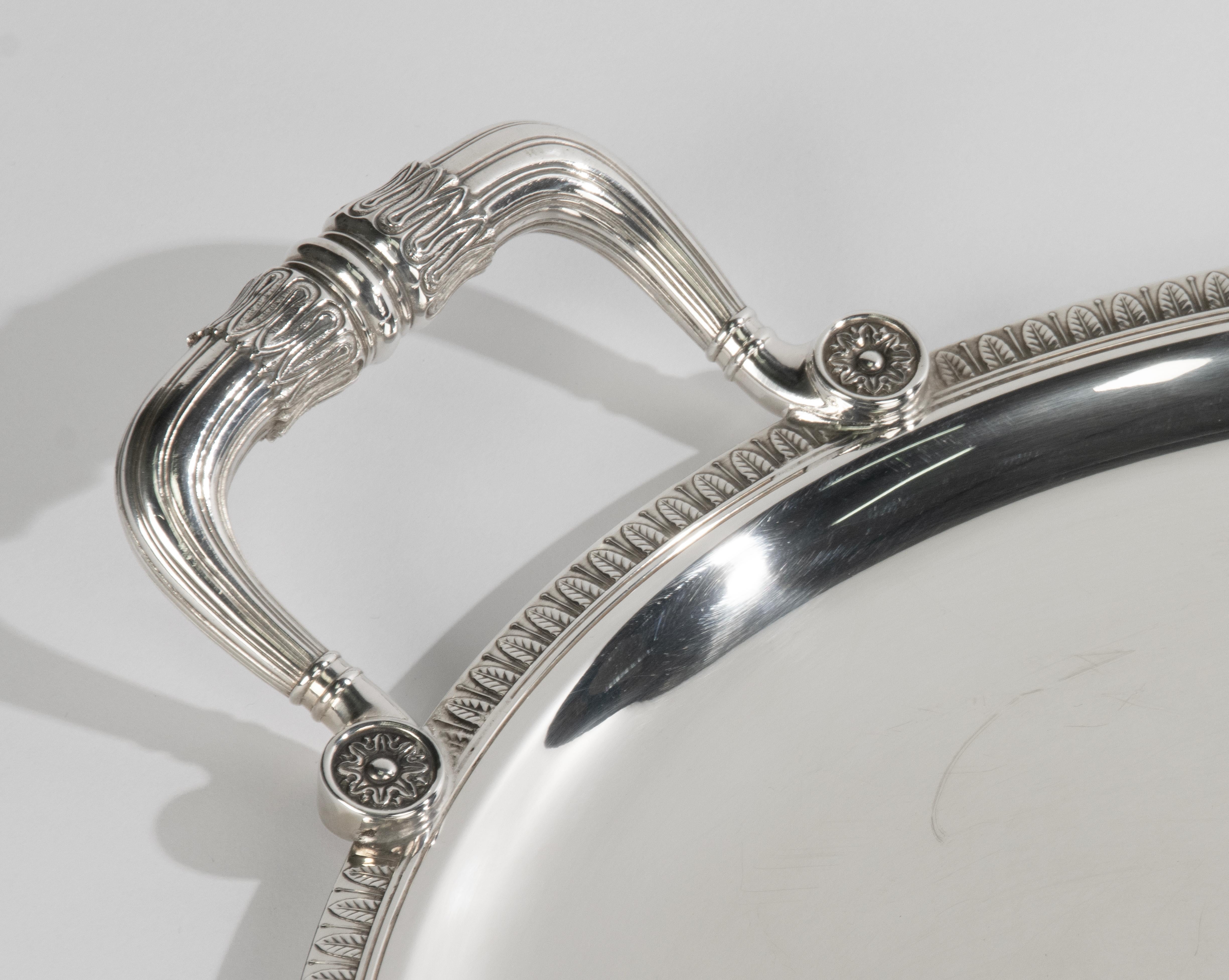 Large Silver Plated Serving Tray - Christofle - Malmaison 3