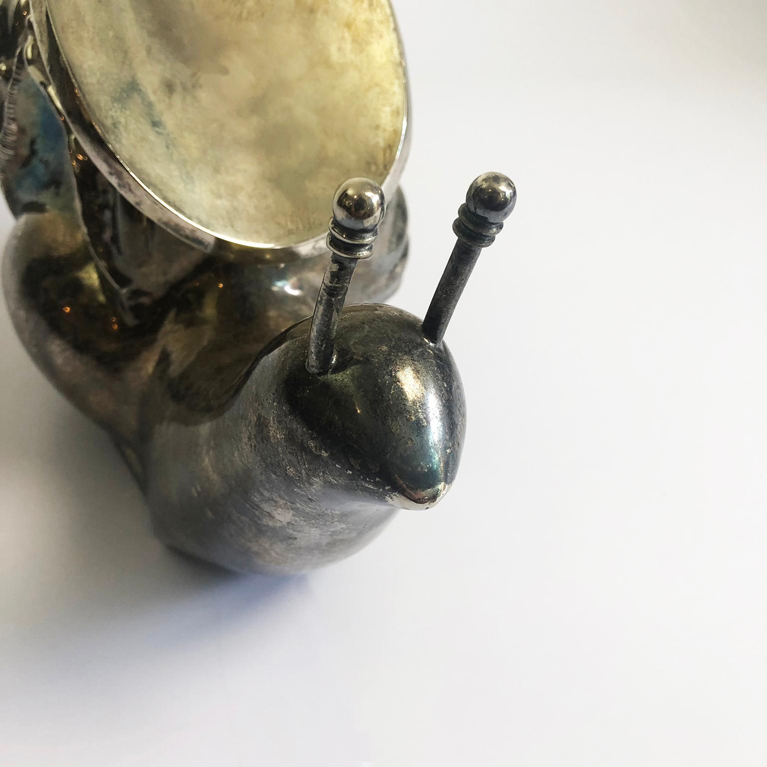 Rare silver plated snail wine cooler.